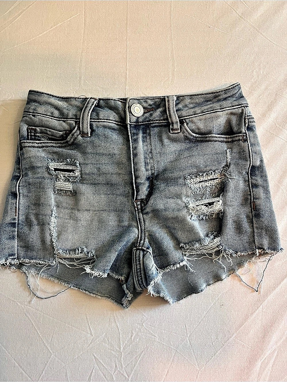 SO High Rise Shorts Distressed Denim Jean Shorts Waist 26
